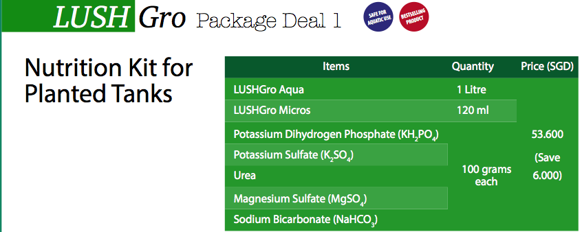 LushGro Package Deal 1: Nutrition Kit for Planted Tanks