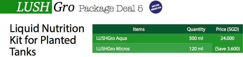 LushGro Package Deal 5: Formulated Liquid Nutrition Kit for Planted Tanks